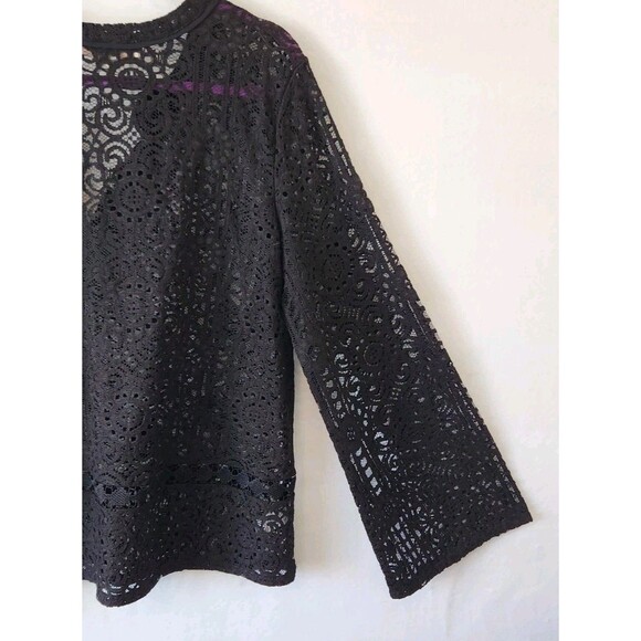 LOFT Crochet See Thru Long Sleeved Top - Medium - Picture 5 of 6